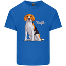 A Beagle Dog Illustration Mens Cotton T-Shirt Tee Top Royal Blue