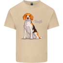 A Beagle Dog Illustration Mens Cotton T-Shirt Tee Top Sand