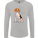 A Beagle Dog Illustration Mens Long Sleeve T-Shirt Sports Grey