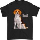 A Beagle Dog Illustration Mens T-Shirt 100% Cotton Black