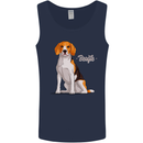 A Beagle Dog Illustration Mens Vest Tank Top Navy Blue