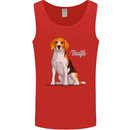 A Beagle Dog Illustration Mens Vest Tank Top Red