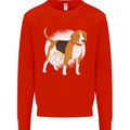 A Beagle Dog Kids Sweatshirt Jumper Bright Red