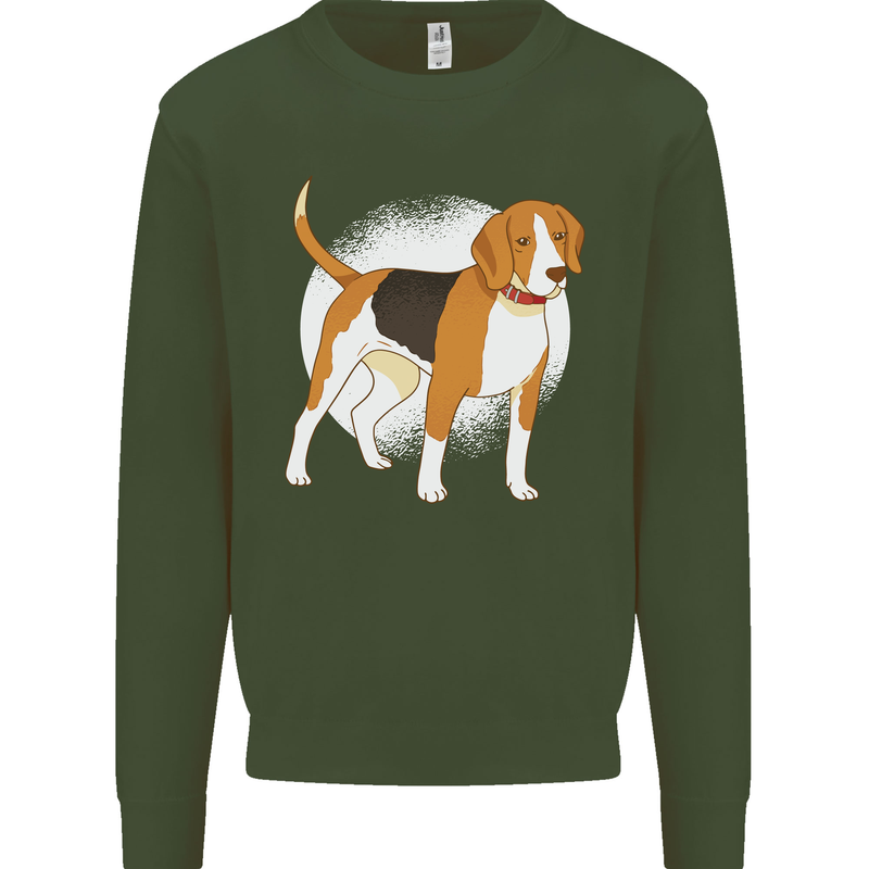 A Beagle Dog Kids Sweatshirt Jumper Forest Green