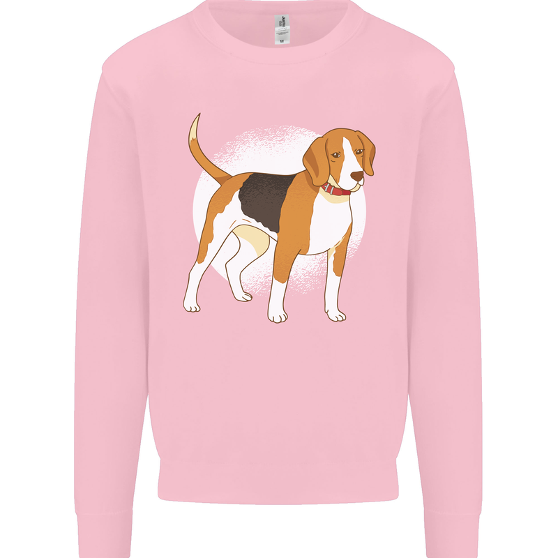 A Beagle Dog Kids Sweatshirt Jumper Light Pink