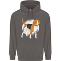 A Beagle Dog Mens 80% Cotton Hoodie Charcoal
