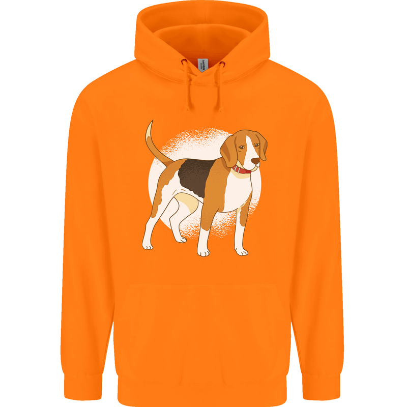 A Beagle Dog Mens 80% Cotton Hoodie Orange