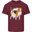 A Beagle Dog Mens Cotton T-Shirt Tee Top Maroon