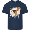 A Beagle Dog Mens Cotton T-Shirt Tee Top Navy Blue