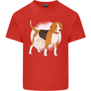 A Beagle Dog Mens Cotton T-Shirt Tee Top Red
