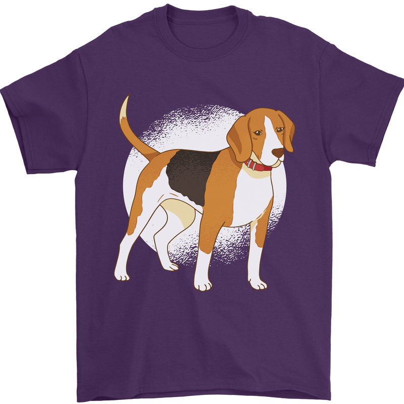 A Beagle Dog Mens T-Shirt 100% Cotton Purple