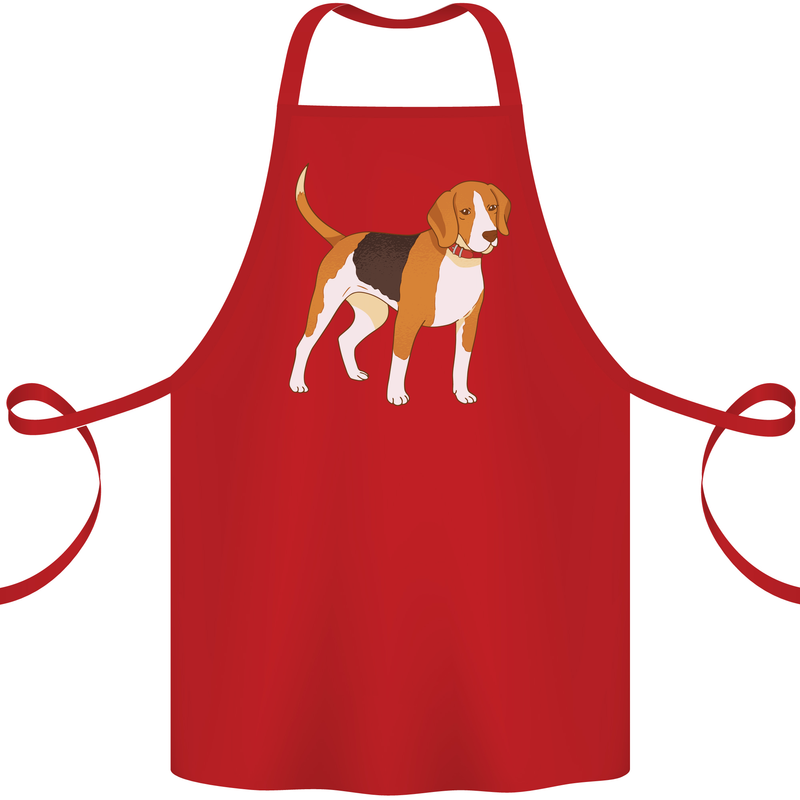 A Beagle Small Scent Hound Dog Cotton Apron 100% Organic Red