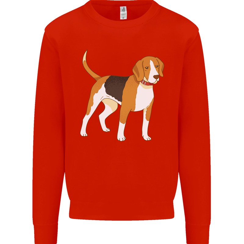 A Beagle Small Scent Hound Dog Kids Sweatshirt Jumper Bright Red
