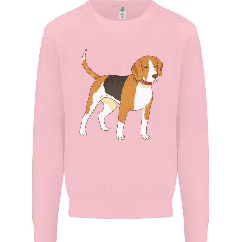 A Beagle Small Scent Hound Dog Kids Sweatshirt Jumper Light Pink