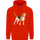 A Beagle Small Scent Hound Dog Mens 80% Cotton Hoodie Bright Red