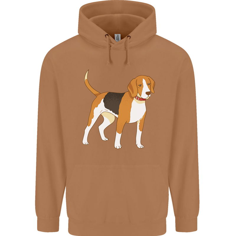 A Beagle Small Scent Hound Dog Mens 80% Cotton Hoodie Caramel Latte