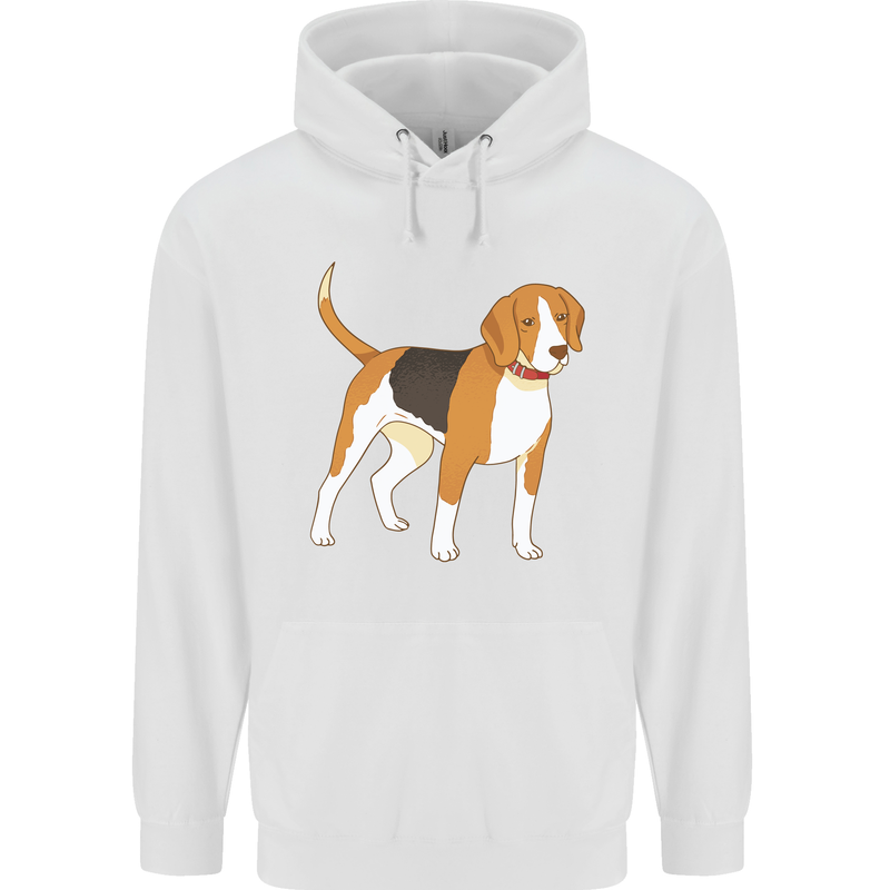 A Beagle Small Scent Hound Dog Mens 80% Cotton Hoodie White