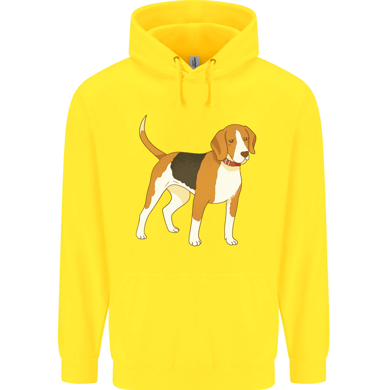 A Beagle Small Scent Hound Dog Mens 80% Cotton Hoodie Yellow
