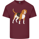 A Beagle Small Scent Hound Dog Mens Cotton T-Shirt Tee Top Maroon
