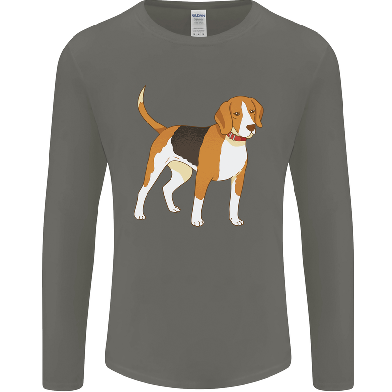 A Beagle Small Scent Hound Dog Mens Long Sleeve T-Shirt Charcoal
