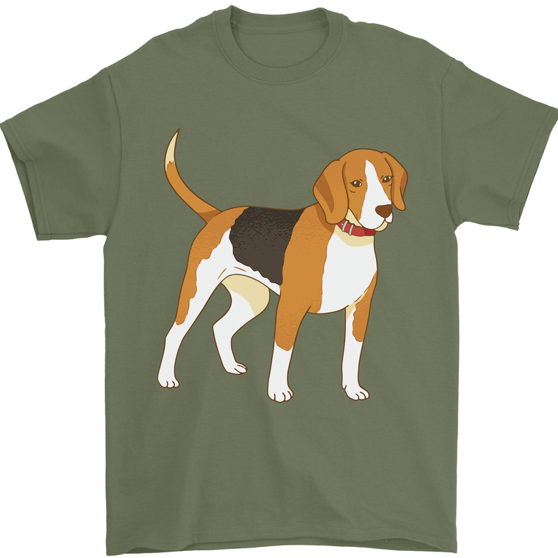 A Beagle Small Scent Hound Dog Mens T-Shirt 100% Cotton Military Green