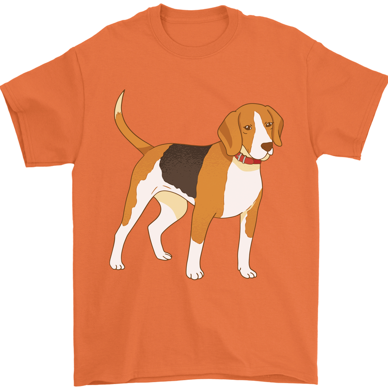 A Beagle Small Scent Hound Dog Mens T-Shirt 100% Cotton Orange
