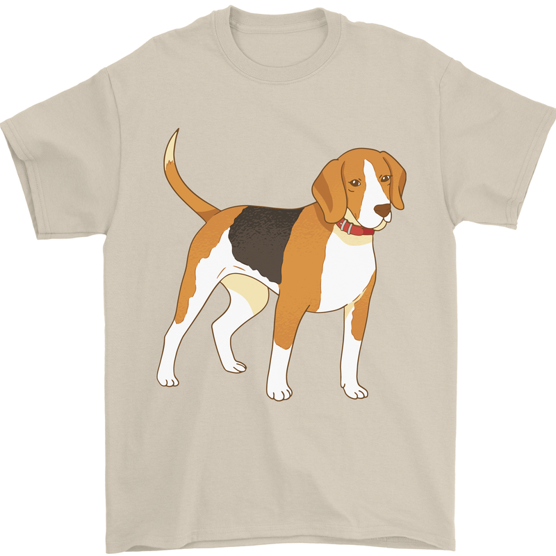 A Beagle Small Scent Hound Dog Mens T-Shirt 100% Cotton Sand
