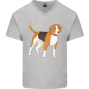 A Beagle Small Scent Hound Dog Mens V-Neck Cotton T-Shirt Sports Grey