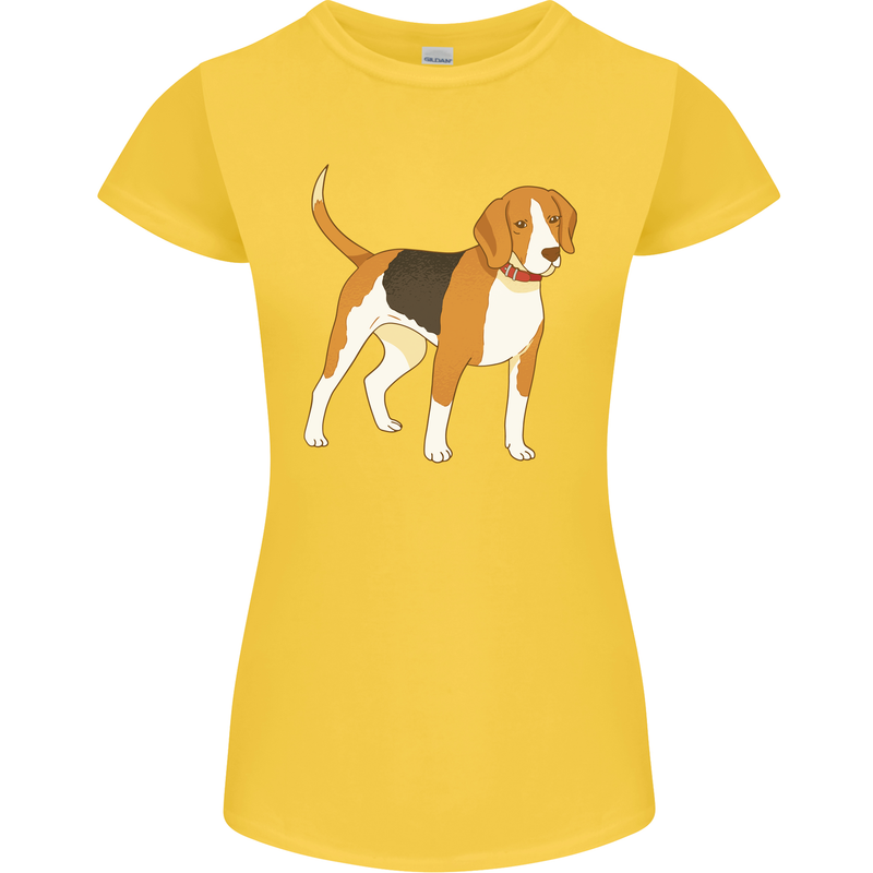 A Beagle Small Scent Hound Dog Womens Petite Cut T-Shirt Yellow