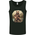 A Bear Playing a Ukulele Acoustic Guitar Mens Vest Tank Top Black