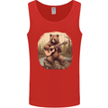 A Bear Playing a Ukulele Acoustic Guitar Mens Vest Tank Top Red