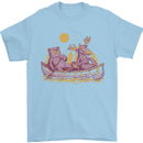 A Bear & Moose Kayaking Canoeing Kayak Canoe Mens T-Shirt 100% Cotton Light Blue