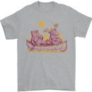 A Bear & Moose Kayaking Canoeing Kayak Canoe Mens T-Shirt 100% Cotton Sports Grey
