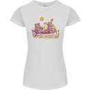 A Bear & Moose Kayaking Canoeing Kayak Canoe Womens Petite Cut T-Shirt White
