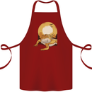 A Bearded Dragon in the Desert Sun Cotton Apron 100% Organic Maroon