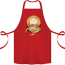 A Bearded Dragon in the Desert Sun Cotton Apron 100% Organic Red