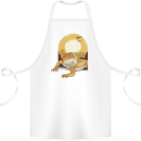A Bearded Dragon in the Desert Sun Cotton Apron 100% Organic White