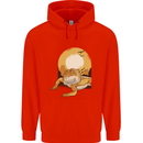 A Bearded Dragon in the Desert Sun Mens 80% Cotton Hoodie Bright Red