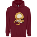 A Bearded Dragon in the Desert Sun Mens 80% Cotton Hoodie Maroon