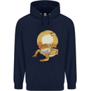 A Bearded Dragon in the Desert Sun Mens 80% Cotton Hoodie Navy Blue