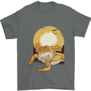 A Bearded Dragon in the Desert Sun Mens T-Shirt 100% Cotton Charcoal