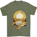 A Bearded Dragon in the Desert Sun Mens T-Shirt 100% Cotton Military Green