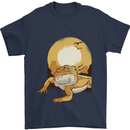 A Bearded Dragon in the Desert Sun Mens T-Shirt 100% Cotton Navy Blue