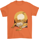 A Bearded Dragon in the Desert Sun Mens T-Shirt 100% Cotton Orange