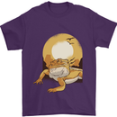 A Bearded Dragon in the Desert Sun Mens T-Shirt 100% Cotton Purple