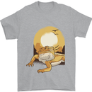 A Bearded Dragon in the Desert Sun Mens T-Shirt 100% Cotton Sports Grey
