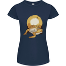 A Bearded Dragon in the Desert Sun Womens Petite Cut T-Shirt Navy Blue