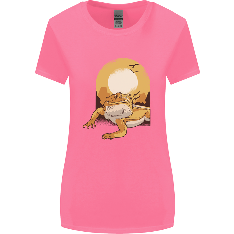 A Bearded Dragon in the Desert Sun Womens Wider Cut T-Shirt Azalea