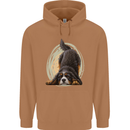 A Bernese Mountain Dog Mens 80% Cotton Hoodie Caramel Latte