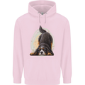 A Bernese Mountain Dog Mens 80% Cotton Hoodie Light Pink